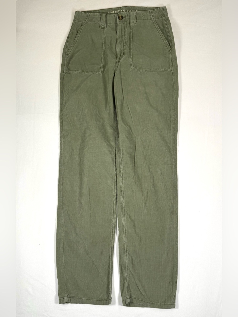 AMERICAN EAGLE Womens Highest Rise Baggy Straight Corduroy Pants 4 Utility Y2K